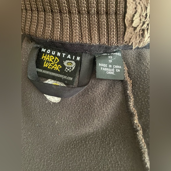 Mountain Hardwear Teddy Fleece Full Zip Jacket Women's Size XS Brown WindStopper - Picture 3 of 8